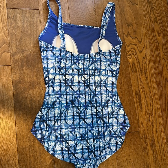 One piece blue and white swim suit - Picture 2 of 4